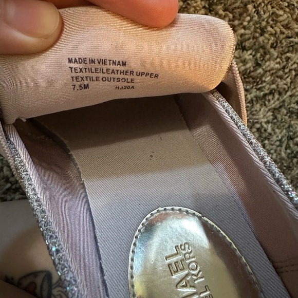 Michael Kors Silver Pink Sparkly Luxe Slip On Sneakers - Picture 8 of 10